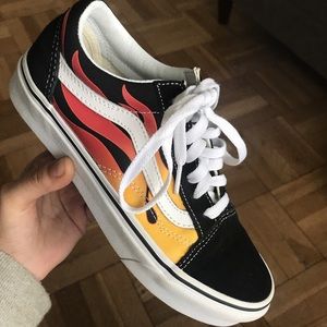 RED AND ORANGE FLAME VANS